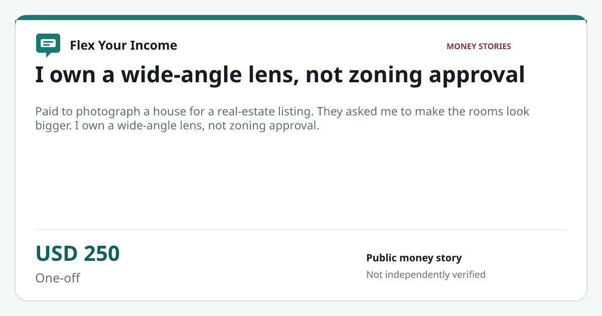Share preview: I own a wide-angle lens, not zoning approval