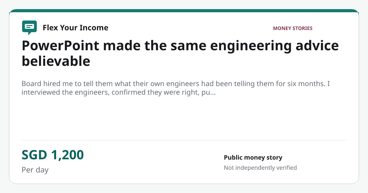 Share preview: PowerPoint made the same engineering advice believable