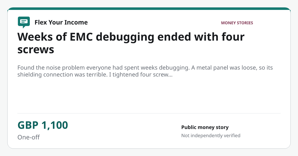 Share preview: Weeks of EMC debugging ended with four screws